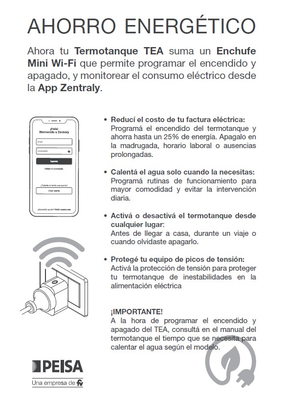 Folleto Termotanque TEA con enchufe